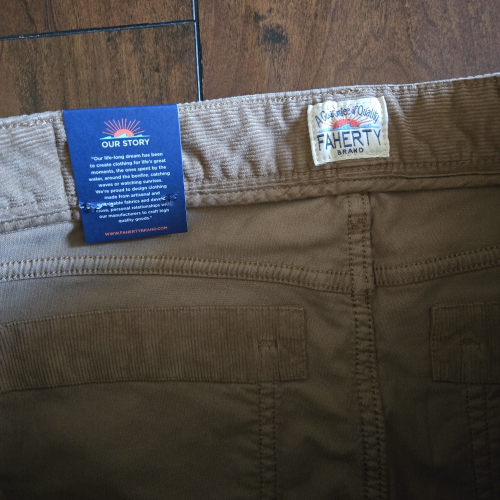 Faherty Stretch Corduroy 5-Pocket Men's Pant Rum Raw Umber Garment Dyed 30x32 - Picture 14 of 16